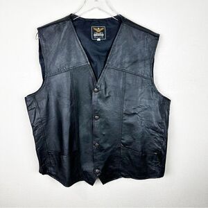 Genuine Leather Snap Vest Size XXL Mens Motorcycle Blank